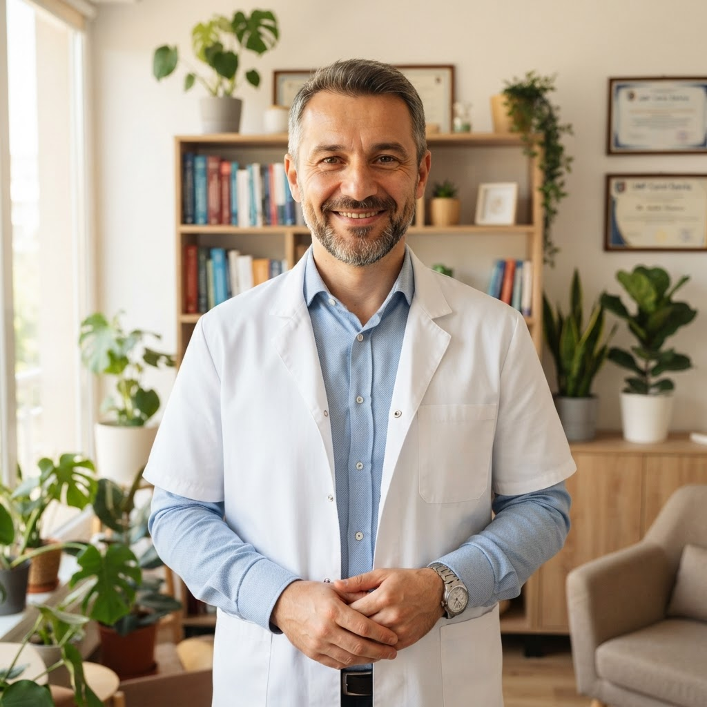 Dr. Sauliuc Marius Cristian, medic psihiatru, în cabinetul INSIGHT MED